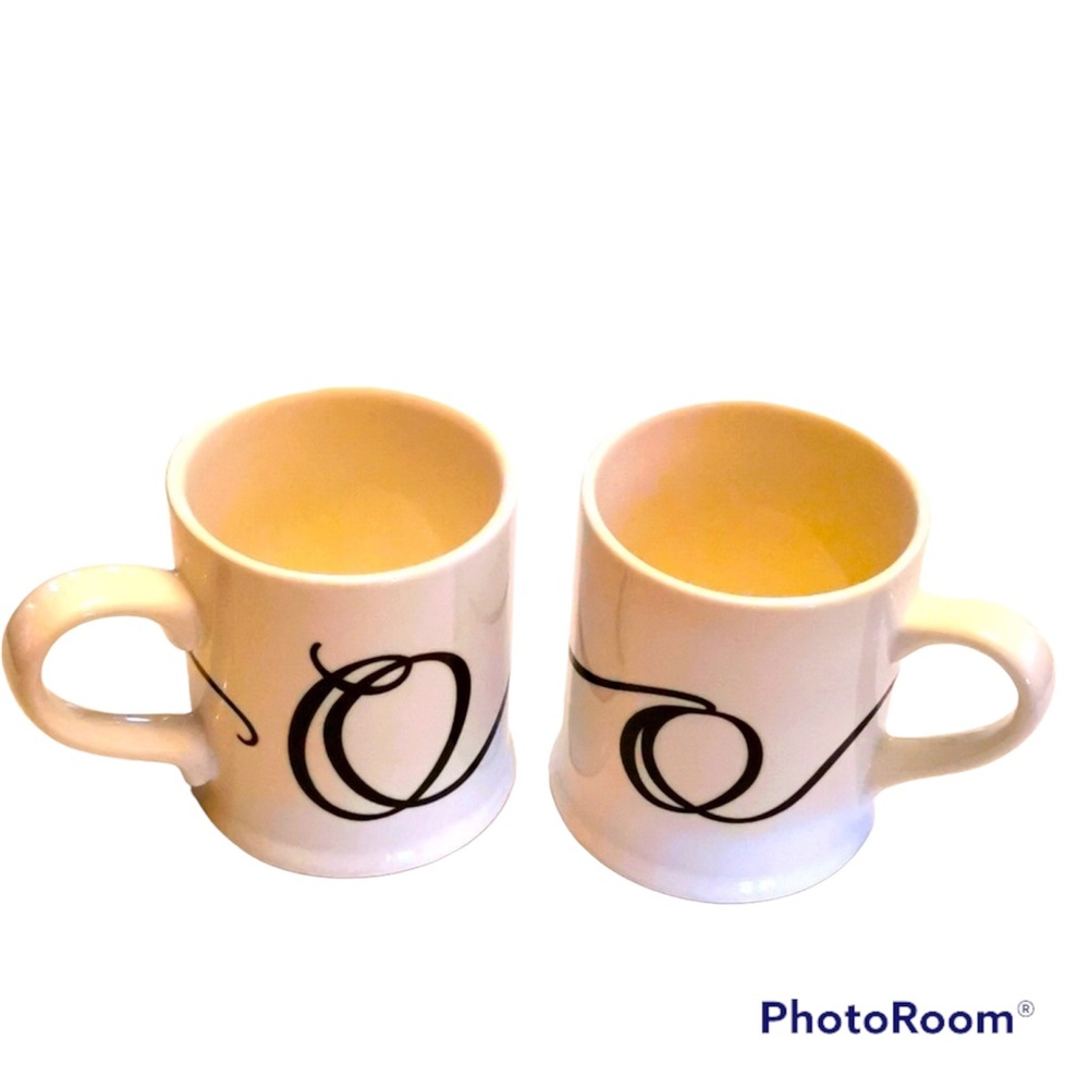 💚 Set of 2 Indigo Mugs, letter O